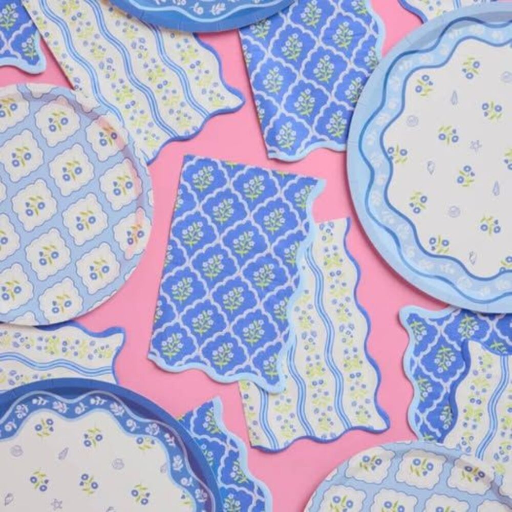 xo, Fetti Blue Coastal Paper Plates & Napkins